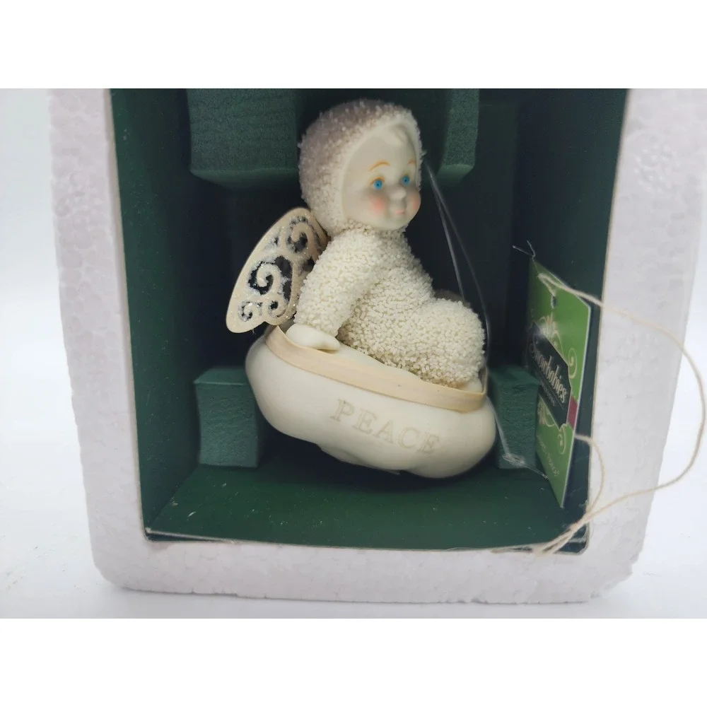 Department 56 Snowbabies Angel Ornament Peace Bisque Porcelain Holiday Decor